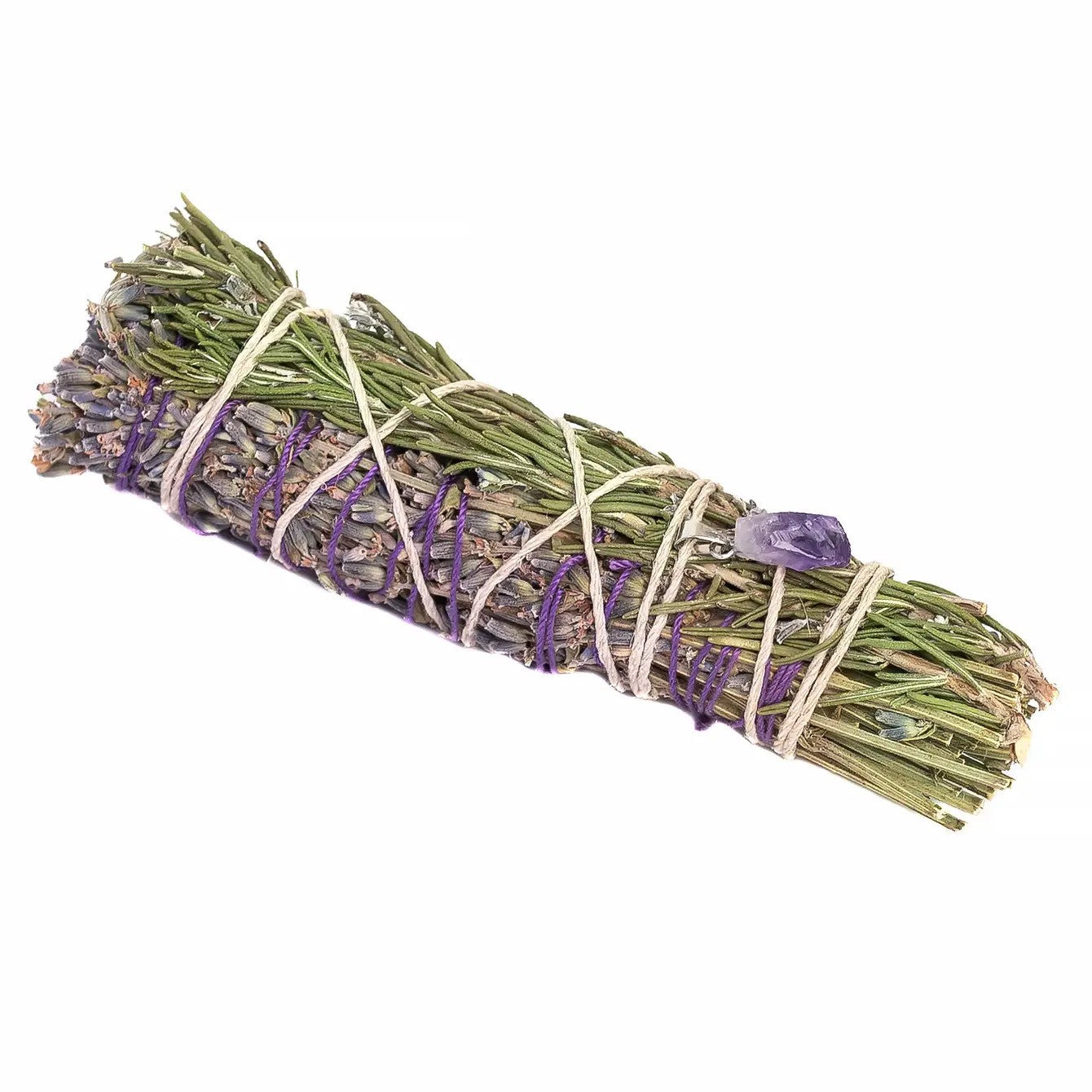 4" Lavender Wand, Rosemary, and Amethyst Pendant Bundle