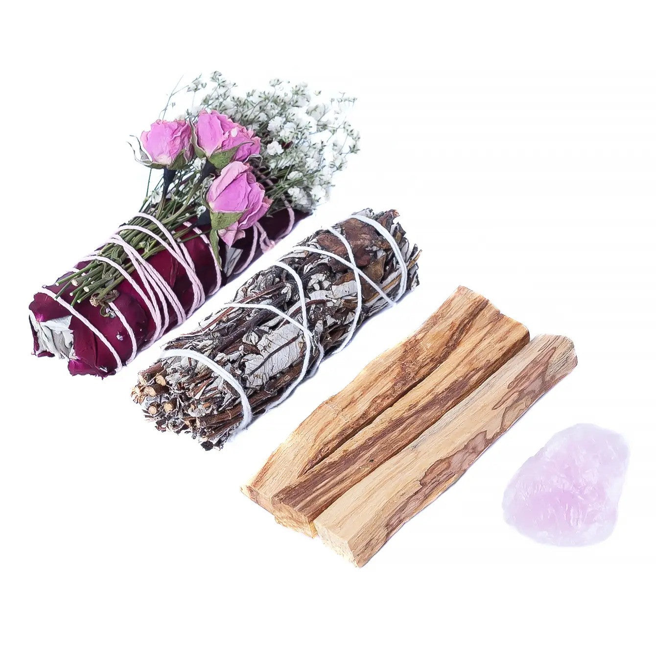 Love & Harmony Floral Bundle w/Palo Santo & Rose Quartz Kit