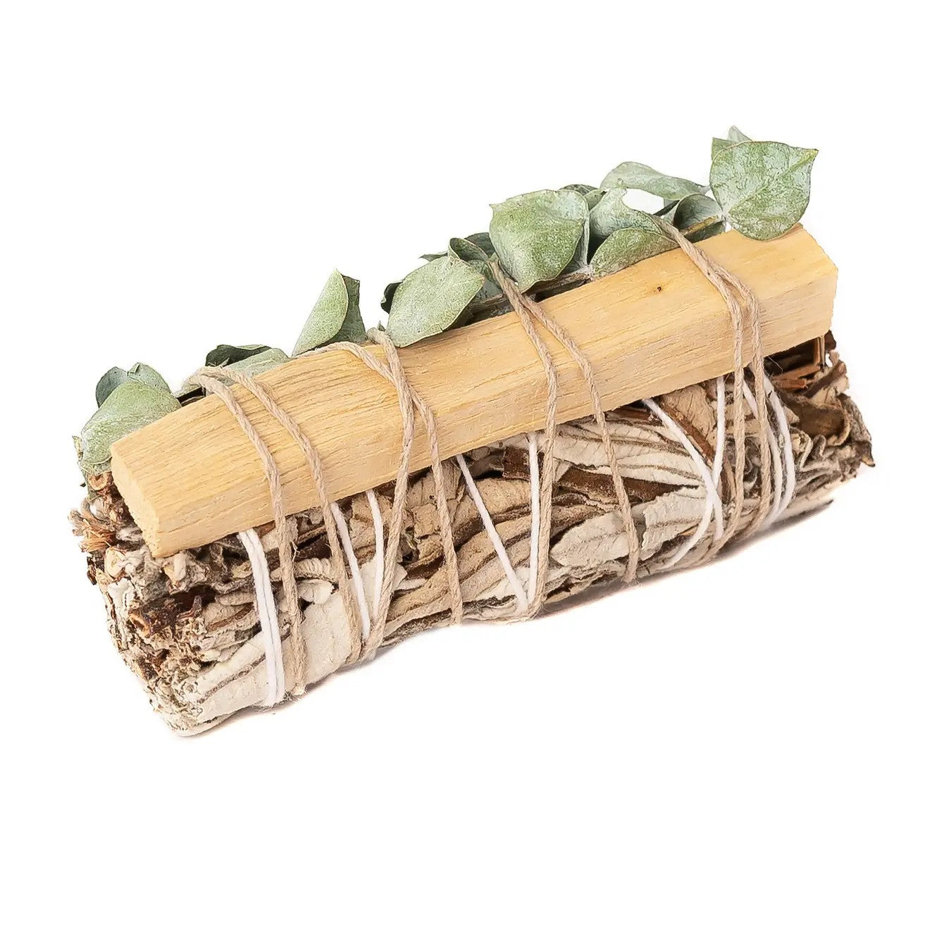 4" Yerba Santa, Eucalyptus, and Palo Santo Wrapped Bundle