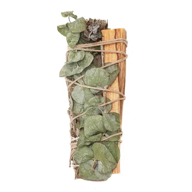 4" Common Sage, Eucalyptus, and Palo Santo Wrapped Bundle