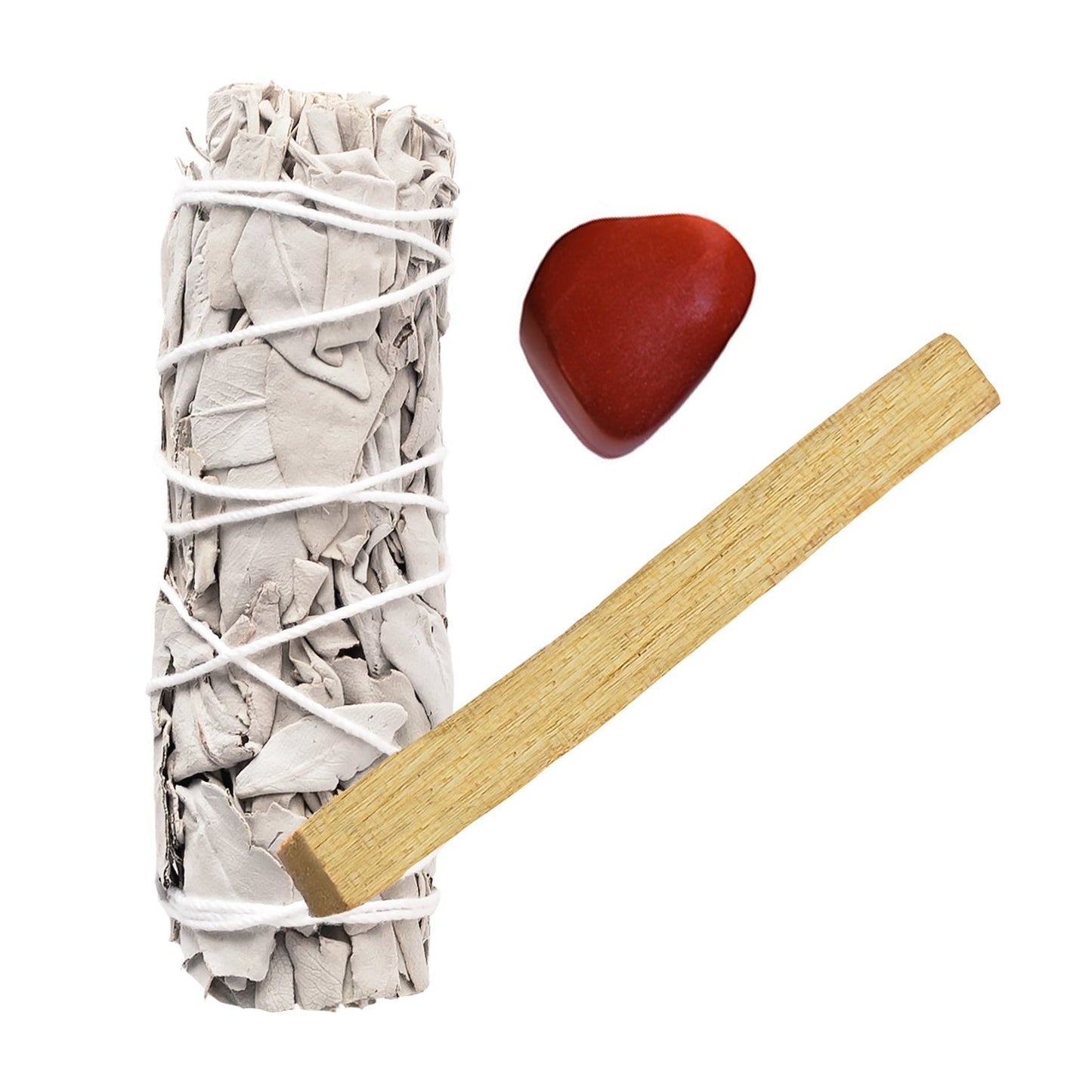 White Sage, Red Jasper Stone, Palo Santo Bundle