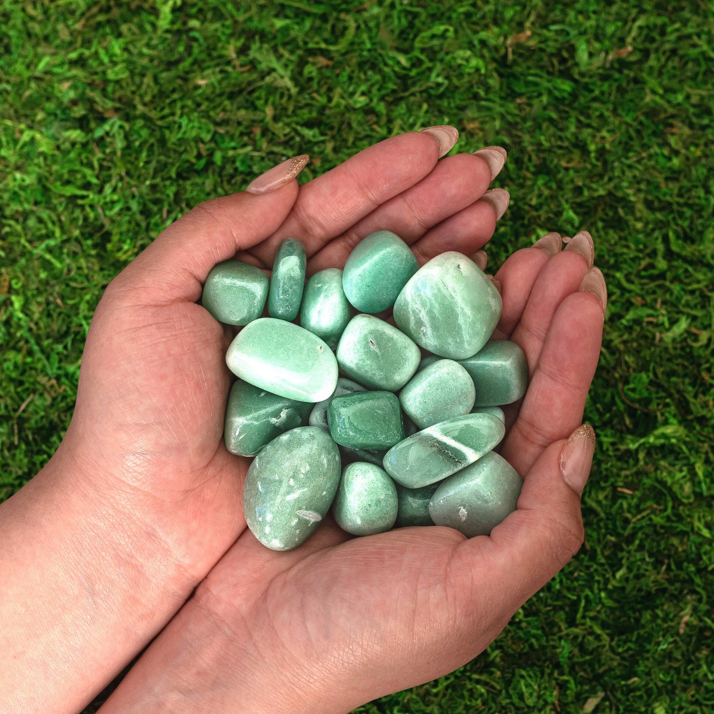 1 lb of Tumbled Smooth Green Aventurine Healing Crystals
