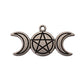10pcs of Antique Silver Triple Moon Charms for DIY Necklace, Bracelet Jewelry, Arts and Crafts