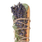 4" Sage Wand, Eucalyptus, Lavender, PaloSanto Wrapped Bundle