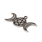 10pcs of Antique Silver Triple Moon Charms for DIY Necklace, Bracelet Jewelry, Arts and Crafts