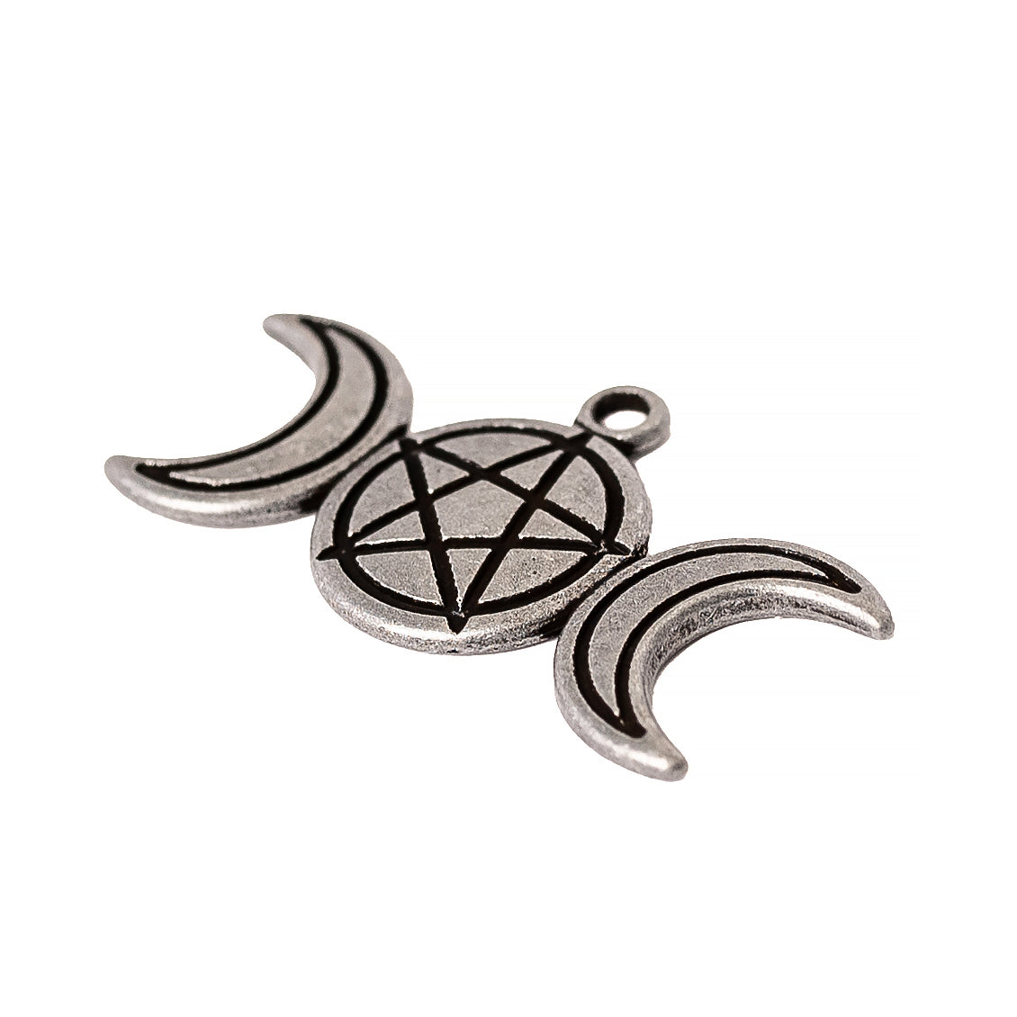10pcs of Antique Silver Triple Moon Charms for DIY Necklace, Bracelet Jewelry, Arts and Crafts
