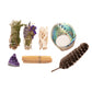 Peaceful Sage Floral Bundles w/Palo Santos, Amethyst Clustered Cleanse Kit