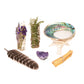 Peaceful Sage Floral Bundles w/Palo Santos, Amethyst Clustered Cleanse Kit