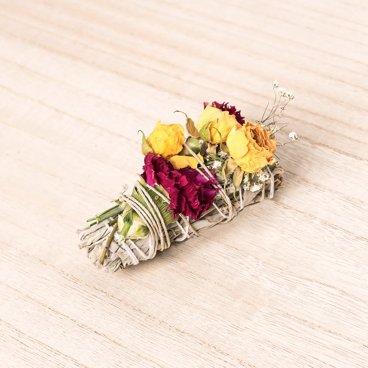 Floral Yellow Roses, Carnations, and Baby's Breath Sage Bundle