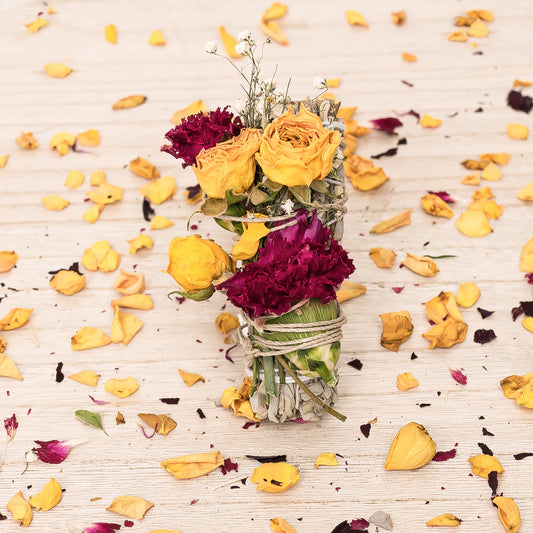 Floral Yellow Roses, Carnations, and Baby's Breath Sage Bundle
