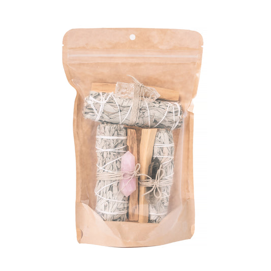 Sage, Assorted Point Crystal, Palo Santo Bundle 3 Pack Mix Bag