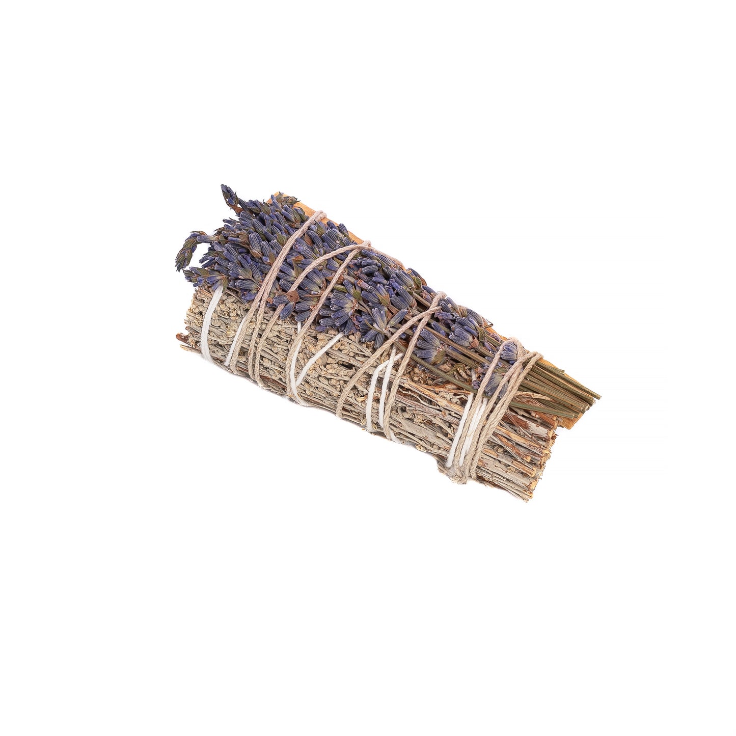 4" Blue Sage, Lavender and Palo Santo Wrapped Bundle