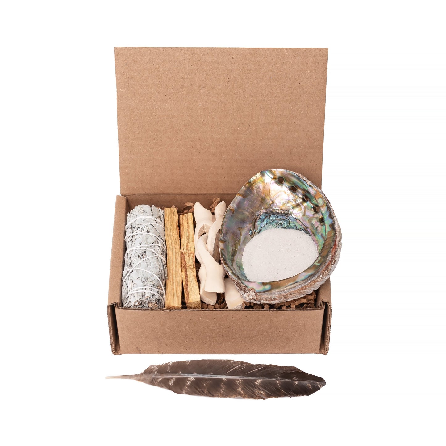 White Sage, Palo Santo Wand Mini Beginner's Cleansing Kit in a Box