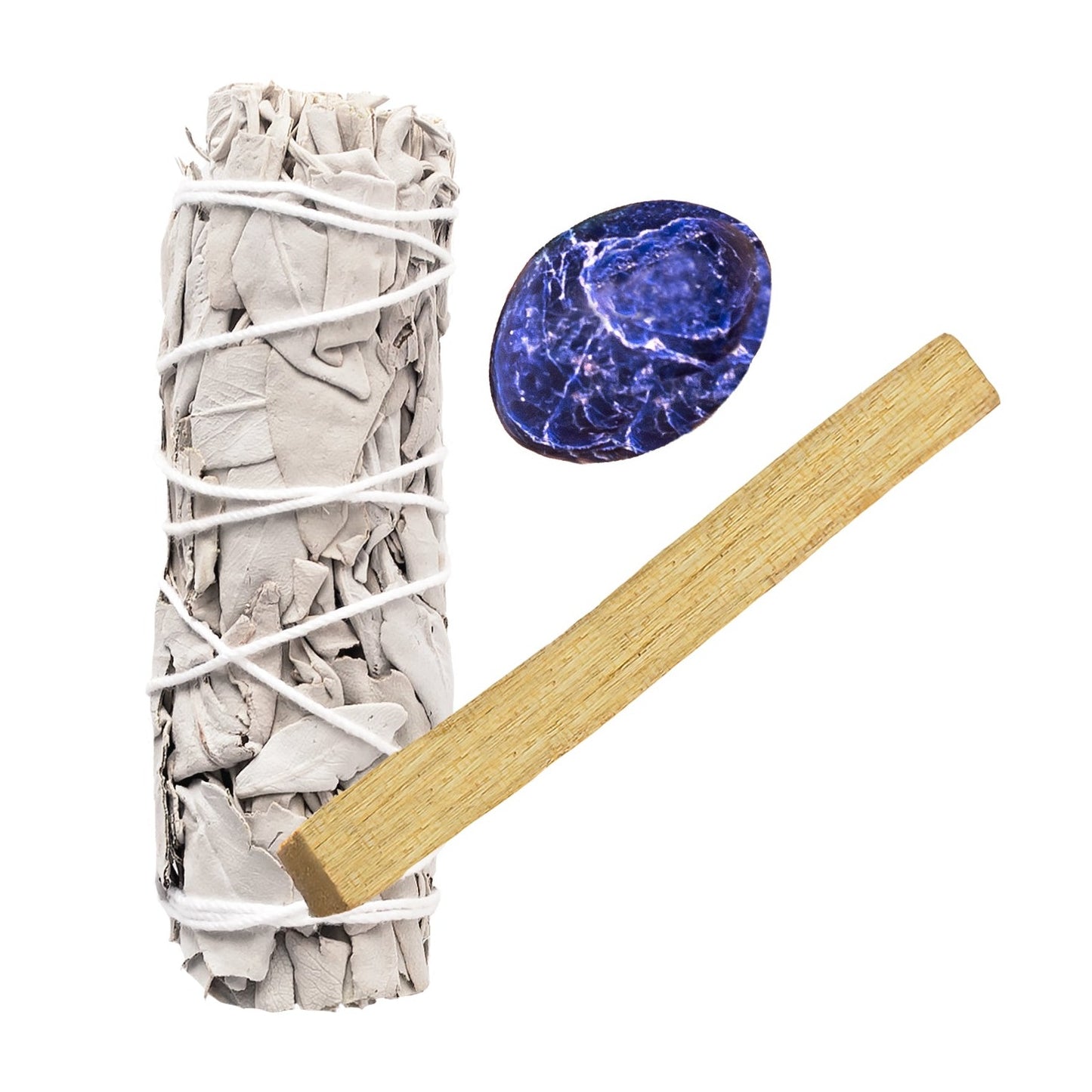 White Sage, Sodalite Crystal and Palo Santo Stick Bundle