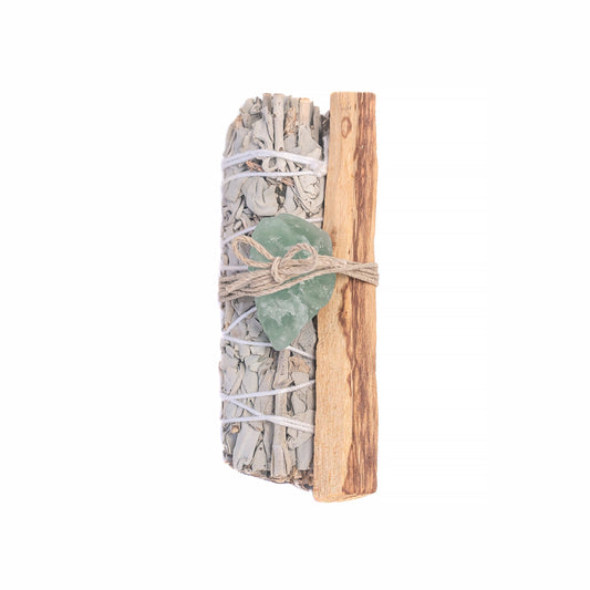 White Sage, Rough Green Calcite, and Palo Santo Bundle