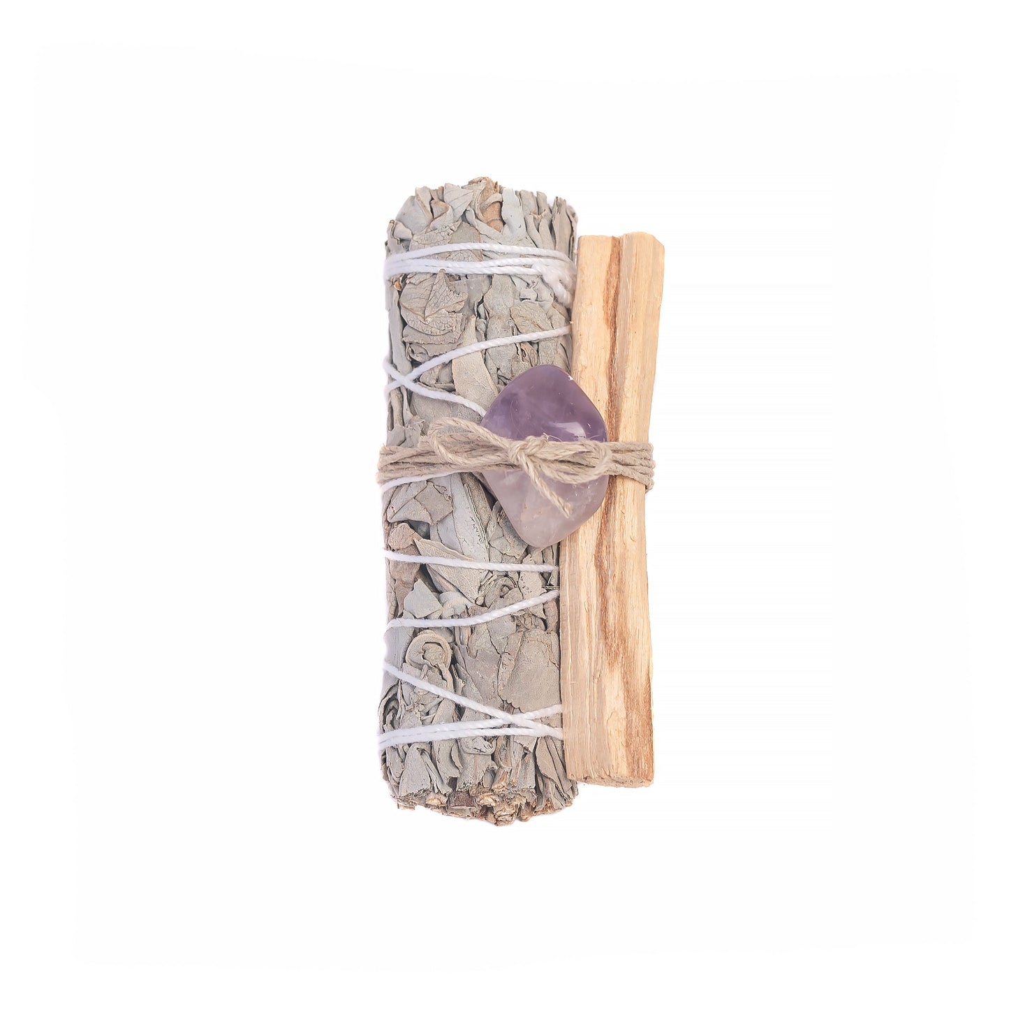 White Sage, Tumbled Amethyst Stone, Palo Santo Bundle