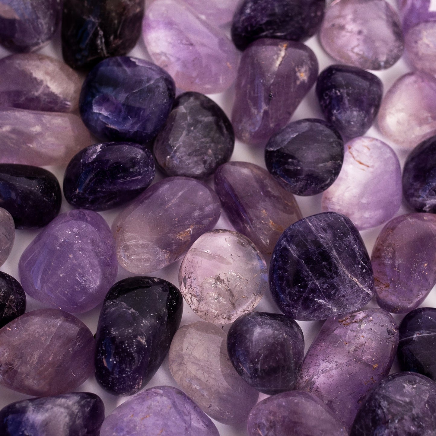 1 lb of Tumbled Smooth Natural Amethyst Healing Crystals