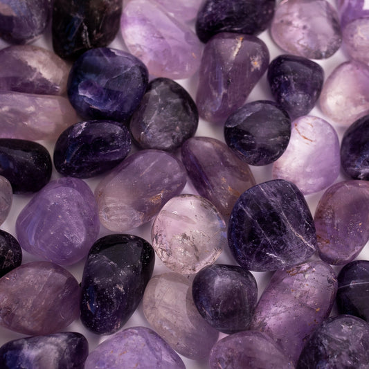1 lb of Tumbled Smooth Natural Amethyst Healing Crystals