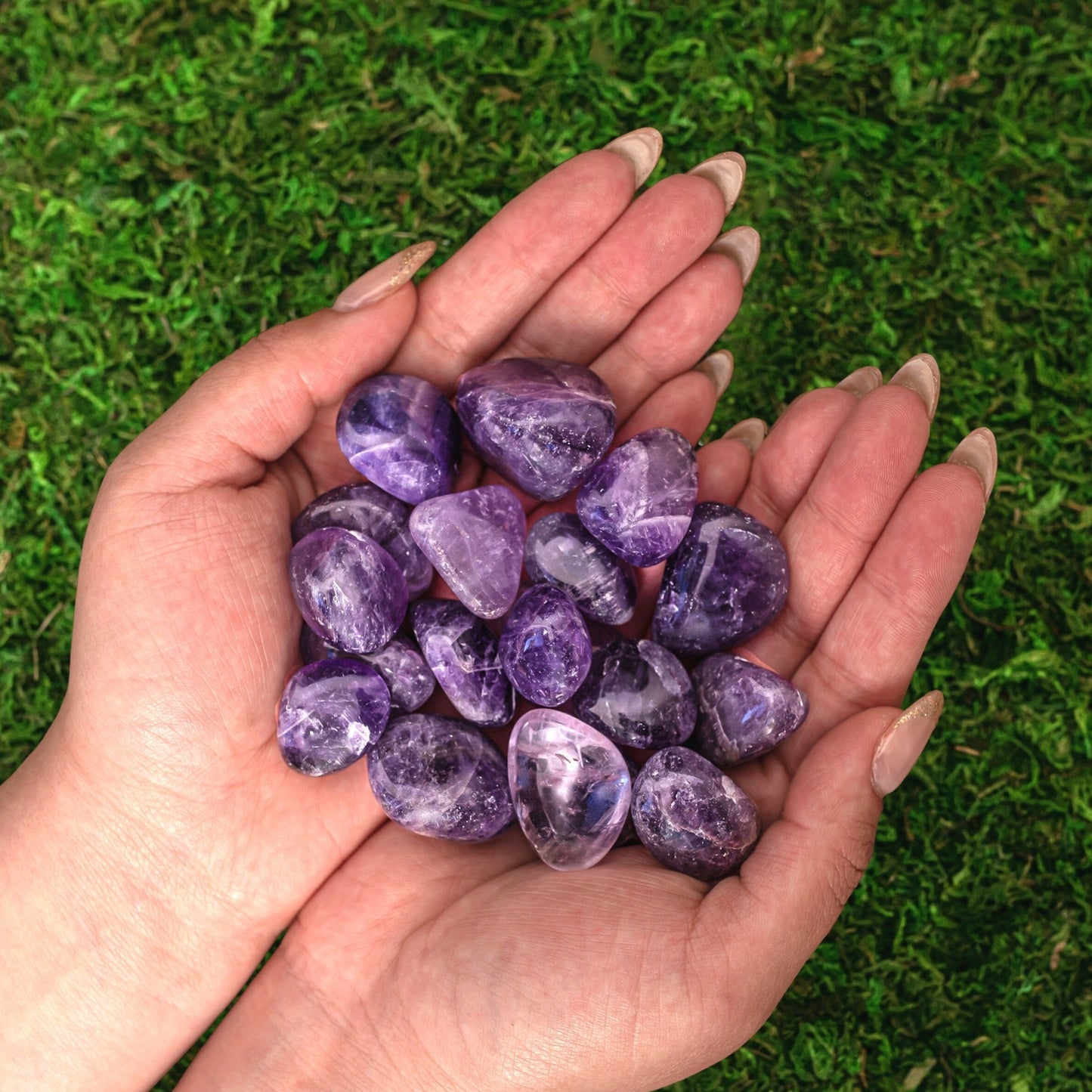 1 lb of Tumbled Smooth Natural Amethyst Healing Crystals