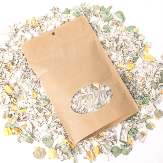 Cleanse + Joy Floral and Sage Mix Blend in Kraft Bag
