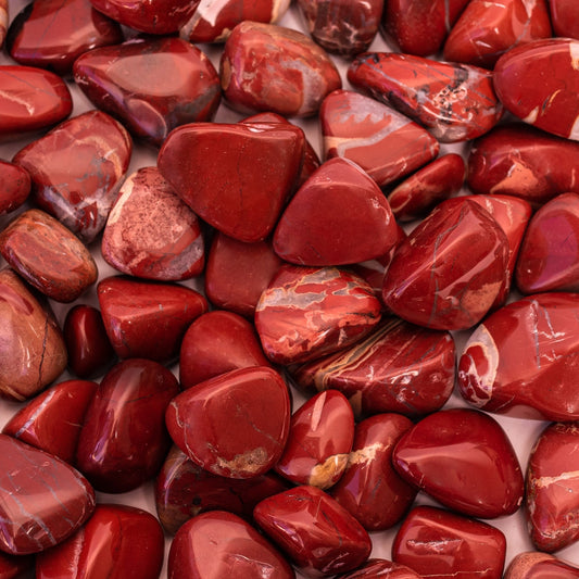 1 lb of Natural Tumbled Smooth Red Jasper Healing Crystals