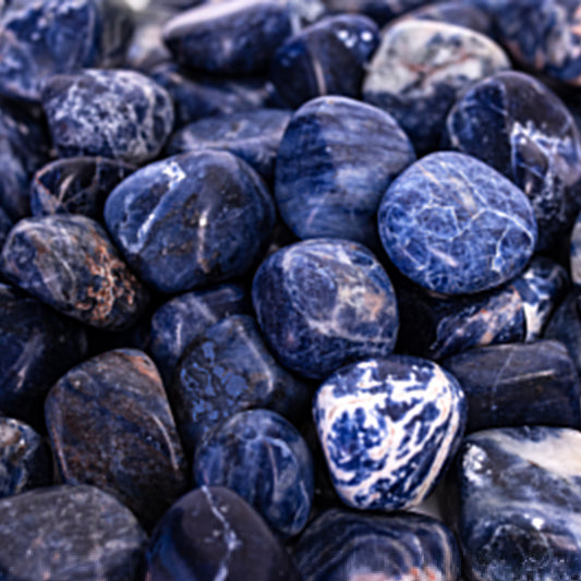 1 lb Tumbled Smooth Natural Sodalite Healing Crystals
