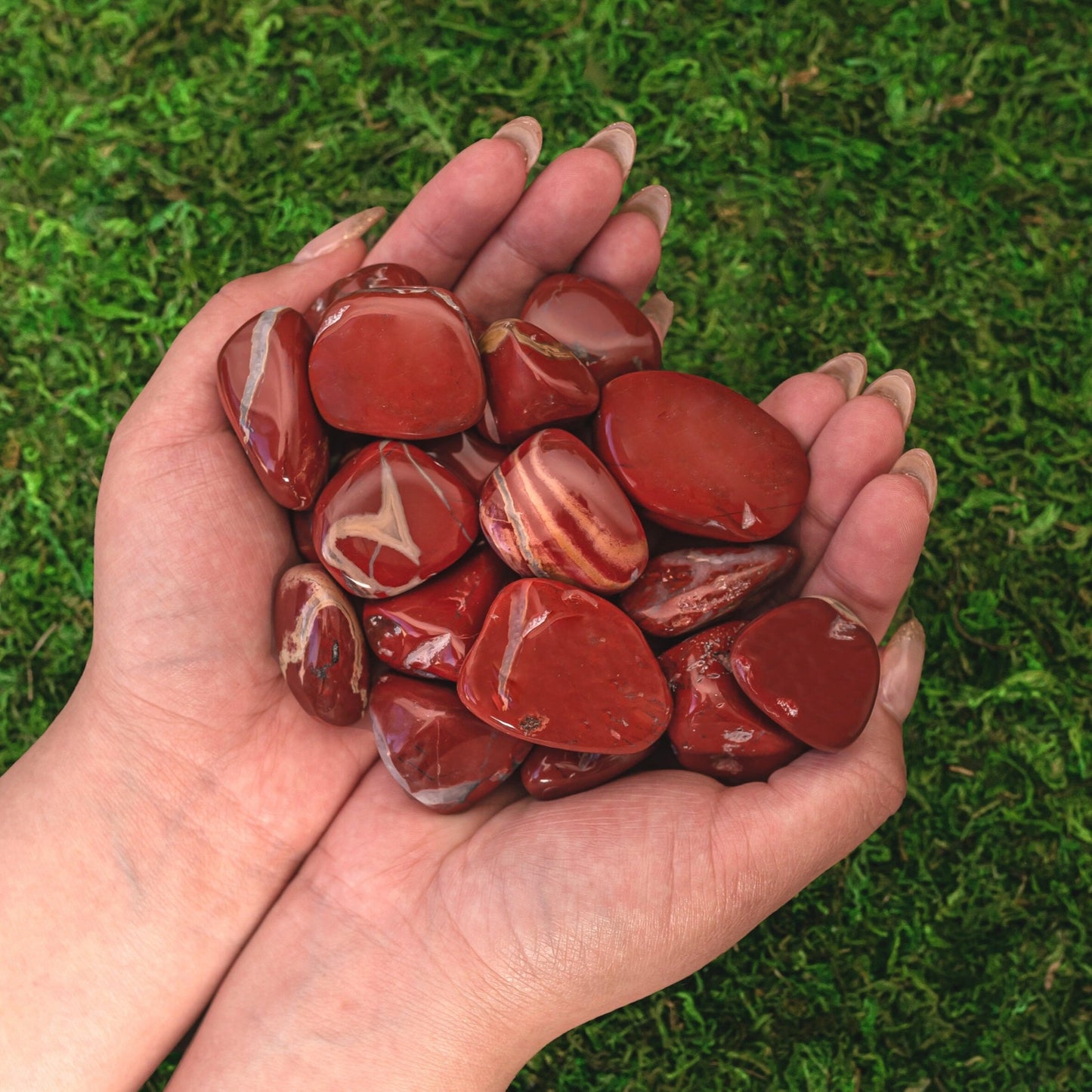 1 lb of Natural Tumbled Smooth Red Jasper Healing Crystals