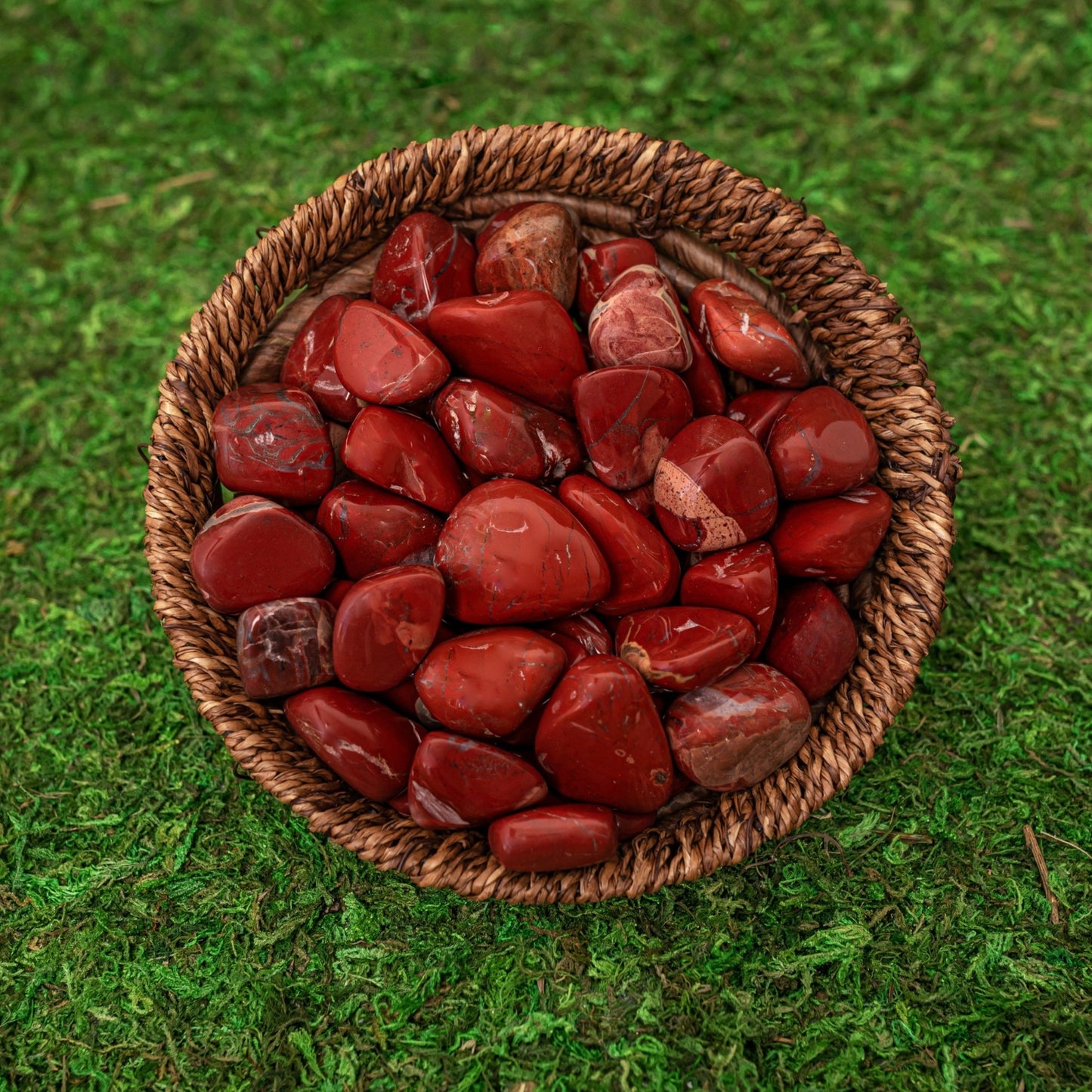 1 lb of Natural Tumbled Smooth Red Jasper Healing Crystals